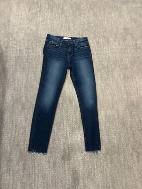 Flying Monkey Dark Blue Skinny Jeans with Raw Hem